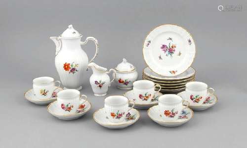 A 21-piece coffee set for 6, KPM Berlin, after 1950, a