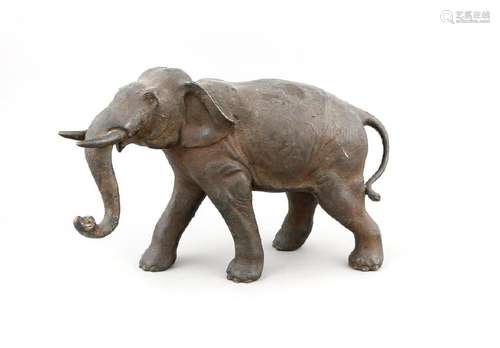 Large, naturalistic bronze of an Indian elephant,