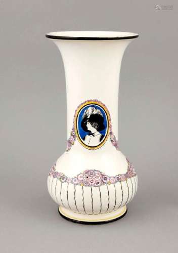 An art nouveau vase, Karlsruher Majolika, beg. 20th c.,