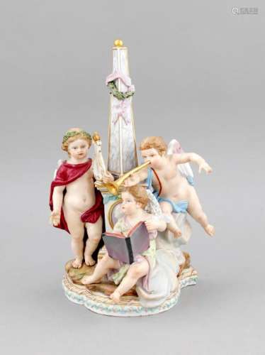 An allegorical group of figures, Meissen, mark