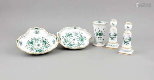Five pieces of Meissen, marks 1950-80, first quality, a