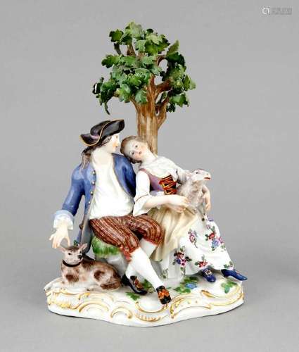 Shepherd couple, Meissen, mark 1850-1924, 1st quality,