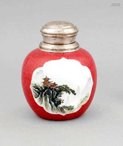 A Chinese Mid-20th century ginger jar, the porcelain