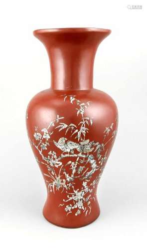 Große Baluster-Lack-Vase, China, 20. Jh., Dekor in