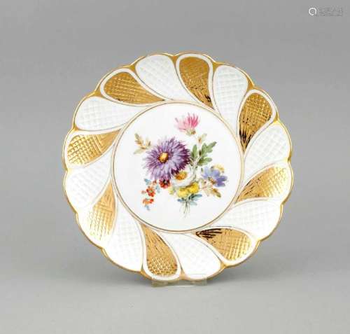 A splendid plate, Meissen, mark 1850-1924, 1st quality,