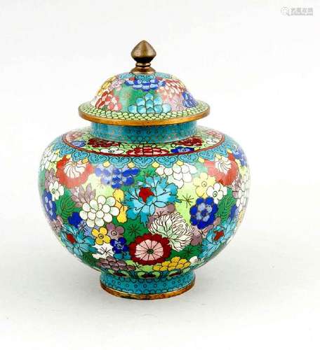 Cloisonné-Ingwertopf, wohl China, 20. Jh.,