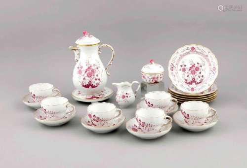 A 22-piece coffee service for 6 persons, Meissen,