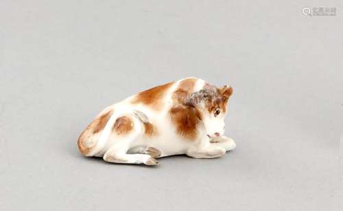 Lying Miniature cow, Meissen, mark 1850-1924, 1st