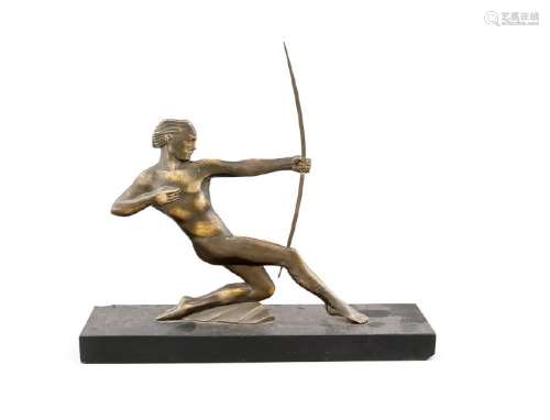 P. Berjean, Bogenschütze, Bronze, Frankreich, um