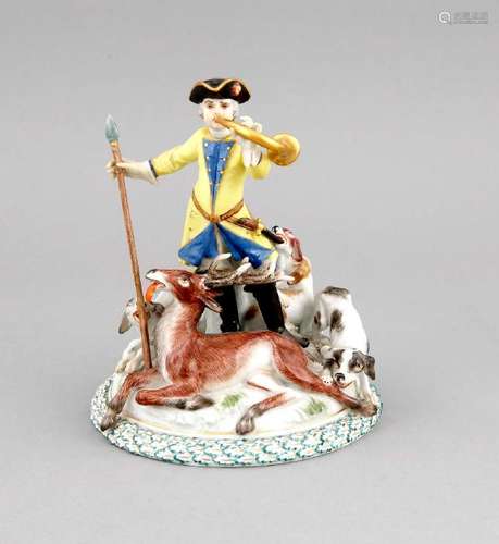 Hunting group, Meissen. 1st quality, year letter,