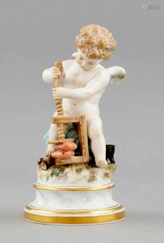 An amor compressing two hearts, Meissen, knob swords