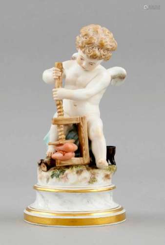 An amor compressing two hearts, Meissen, knob swords