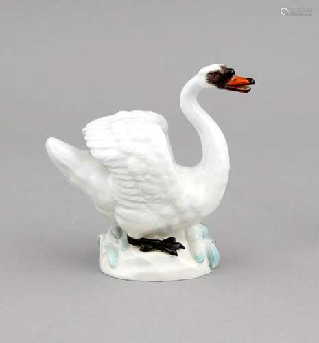 Swan with outstretched wings, Meissen, 2nd quality,