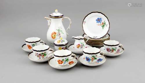 A 20-piece coffee set for 5, Meissen, mark after 1950,