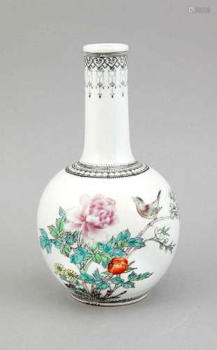 A small 20th-century Chinese famille rose vase, of