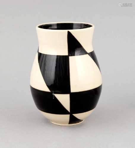 A vase, late 20th century, ceramic, designed by Hedwig