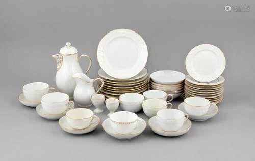 A 47-piece breakfast service, KPM Berlin, 20th cent.,