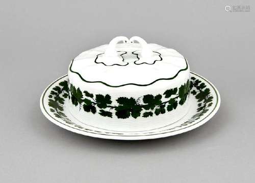 A butter dish, Meissen, 20th c., Deputat, corrugated