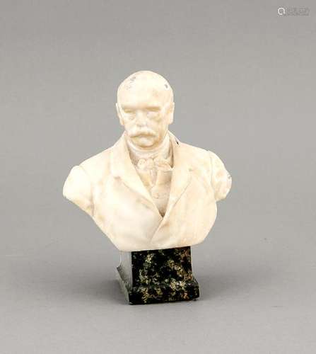 Bildhauer um 1900, Büste von Bismarck, Alabaster