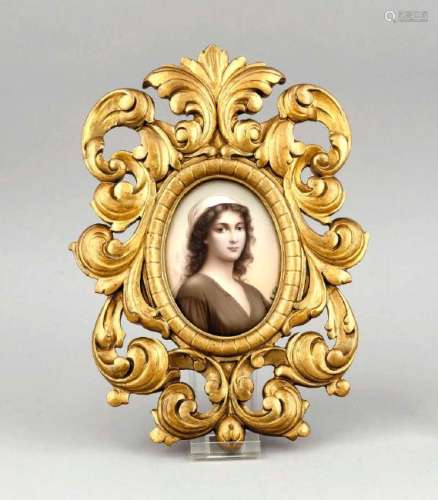 Oval picture tile, Hohenberg, 20th cent., Ruth after