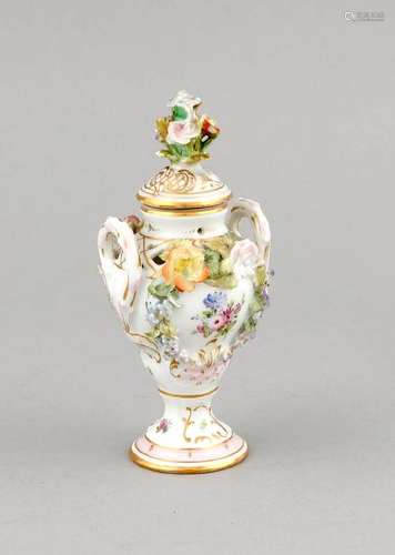 Miniatur-Deckelvase, Potschappel, Dresden, 20. Jh.,