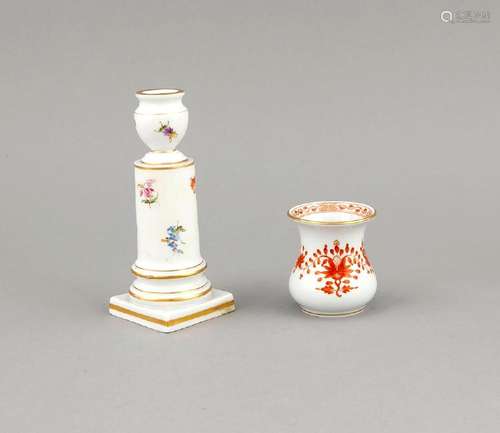 Two decorative pieces, Meissen, single-flame