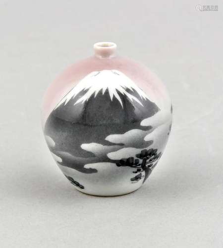 A 20th-century Japanese miniature vase, decor with