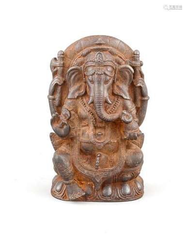 Figur des Ganesha, Indien, wohl 19. Jh., Eisenguss