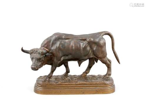 Rosa Bonheur (1822-1899), bull, brown patinated bronze