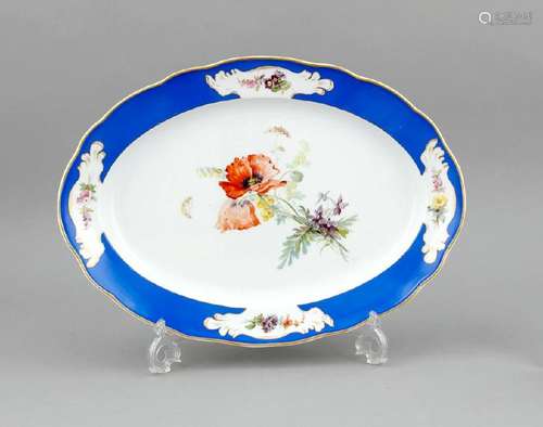 An ovale dish, Meissen, mark 1850-1924, second quality,