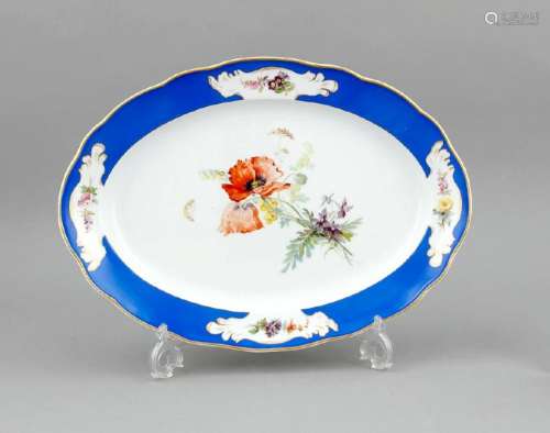 An ovale dish, Meissen, mark 1850-1924, second quality,