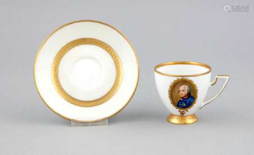 Mocca cup with saucer, Thuringia, 20th cent., empire
