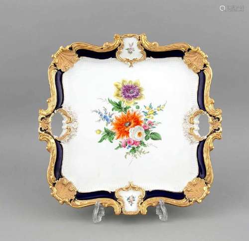 A splendid tray, Meissen, mark after 1934, 2nd quality,