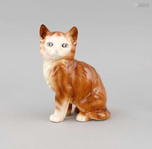 A seated cat, Melba Ware England, 20th c., ceramics, h.