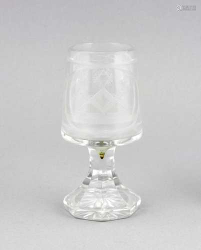 A footed Freemason glass, 1st half of 20th c., on