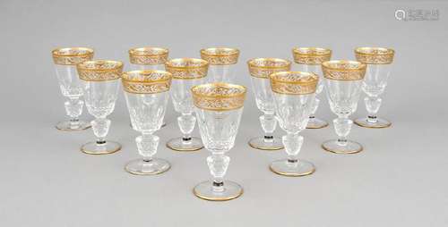 Twelve presumable French port wine glasses, 20th c.,