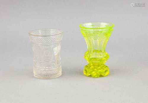 Two German Biedermeier beakers, Mid-19th century,