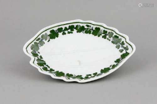 A leaf bowl, Meissen, after 1950, first quality, decor