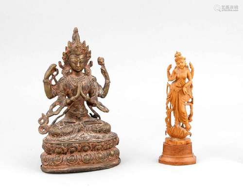 Two 19th/20th-century tara figures, one of them