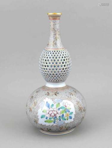Vase, Herend, mark after 1967, double gourd shape,