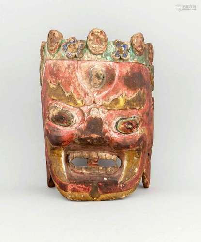 Mahakala-Maske, Tibet, wohl 1. H. 20. Jh., beschnitztes