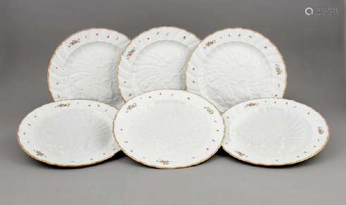 Six court plates, Meissen, late 20th / beg. 21st