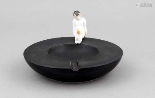 An ashtray, late 20th century, erotic devil sitting on