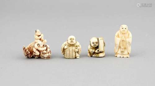 4 Netsuke, Japan, späte Meiji Periode (1868-1912),