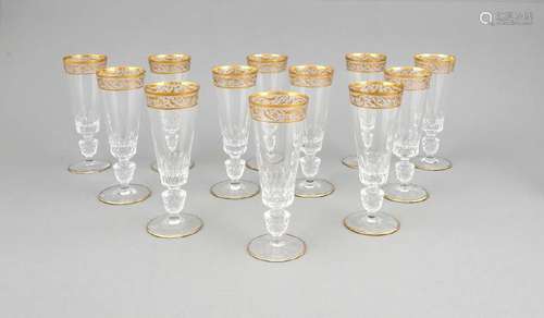 17 presumable French Champagne glasses, 20th c.,