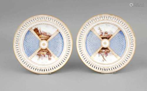 Two perforated plates, Meissen, mark 1850-1924, 2nd