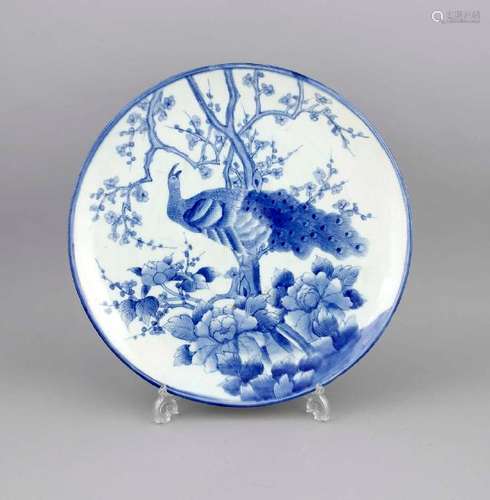 A large 19th-century Japanese blue and white plate,