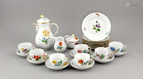 Coffee service for 7 persons, 25 pcs., Meissen, marking