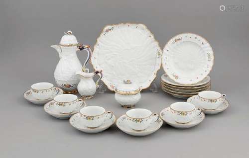 Coffee service for 6 persons, 22 pieces, late 20th /