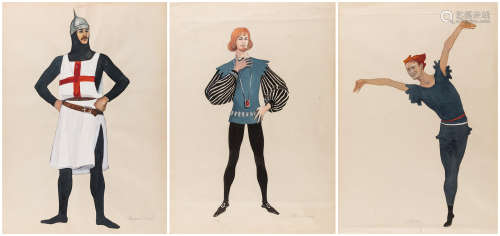 A GROUP OF THREE COSTUME DESIGNS FOR ROBIN HOOD BY NATAN ALTMAN (RUSSIAN 1889-1970)